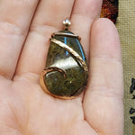 Oregon Priday Moss Agate Pendant Necklace in 14kt Rose Gold Fill
