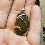 Oregon Priday Moss Agate Pendant Necklace in 14kt Rose Gold Fill