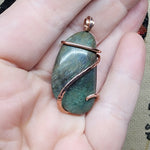 Gary Green Jasper Pendant in Hammered Copper