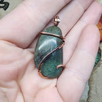 Gary Green Jasper Pendant in Hammered Copper