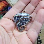 62ct Gem Silica with Native Copper Pendant in 14kt Rose Gold Fill