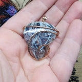 62ct Gem Silica with Native Copper Pendant in 14kt Rose Gold Fill