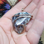 62ct Gem Silica with Native Copper Pendant in 14kt Rose Gold Fill