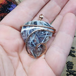 62ct Gem Silica with Native Copper Pendant in 14kt Rose Gold Fill