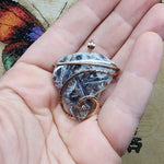 62ct Gem Silica with Native Copper Pendant in 14kt Rose Gold Fill