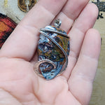 70ct Gem Silica with Native Copper Pendant in Sterling Silver