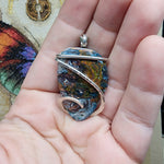 70ct Gem Silica with Native Copper Pendant in Sterling Silver