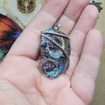 70ct Gem Silica with Native Copper Pendant in Sterling Silver