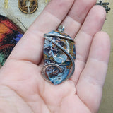 70ct Gem Silica with Native Copper Pendant in Sterling Silver
