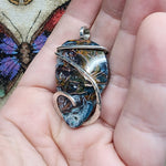 70ct Gem Silica with Native Copper Pendant in Sterling Silver