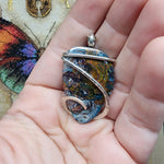 70ct Gem Silica with Native Copper Pendant in Sterling Silver