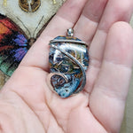 70ct Gem Silica with Native Copper Pendant in Sterling Silver