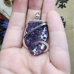 Large Amethyst Druzy Crystal Pendant in Sterling Silver