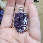 Large Amethyst Druzy Crystal Pendant in Sterling Silver