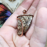 Mystery River Stone Pendant in Hammered Copper