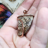 Mystery River Stone Pendant in Hammered Copper
