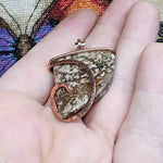 Mystery River Stone Pendant in Hammered Copper