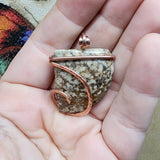 Mystery River Stone Pendant in Hammered Copper