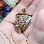 Mystery River Stone Pendant in Hammered Copper