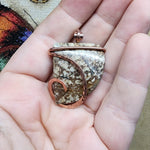 Mystery River Stone Pendant in Hammered Copper