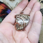 Mystery River Stone Pendant in Hammered Copper