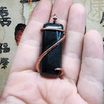 Dense Dark Green Moss Agate Pendant in Copper