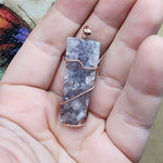 Amethyst Druzy Crystal Pendant in Copper Wrap