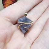 Small Amethyst Druzy Crystal Pendant 14kt Yellow Gold Fill