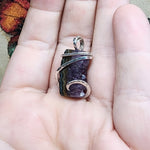 Small Amethyst Druzy Crystal Strip Pendant in Sterling Silver