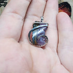 Small Amethyst Druzy Crystal Strip Pendant in Sterling Silver