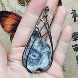 Mystical Zeusite Quartz Crystal Pendant in Sterling Silver and 14kt Yellow Golf Fill