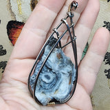Mystical Zeusite Quartz Crystal Pendant in Sterling Silver and 14kt Yellow Golf Fill