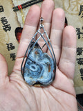 Mystical Zeusite Quartz Crystal Pendant in Sterling Silver and 14kt Yellow Golf Fill