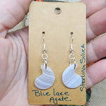 Blue Lace Agate Earrings Sterling Silver Earwires