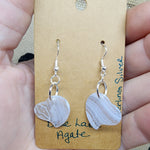 Blue Lace Agate Earrings Sterling Silver Earwires