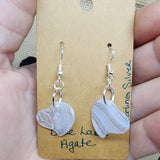 Blue Lace Agate Earrings Sterling Silver Earwires