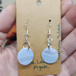 Blue Lace Agate Earrings Sterling Silver Earwires