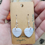 Blue Lace Agate Earrings Sterling Silver Earwires