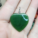 British Columbia Nephrite Jade Heart Necklace