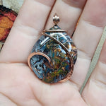 Gem Silica with Native Copper Pendant in Rose Gold Fill