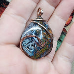 Gem Silica with Native Copper Pendant in Rose Gold Fill