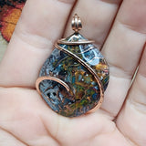 Gem Silica with Native Copper Pendant in Rose Gold Fill