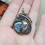 Gem Silica with Native Copper Pendant in Rose Gold Fill
