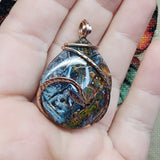 Gem Silica with Native Copper Pendant in Rose Gold Fill