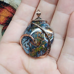 Gem Silica with Native Copper Pendant in Rose Gold Fill