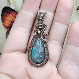 21ct Gem Silica with Native Copper Pendant in Rose Gold Fill and Sterling Silver