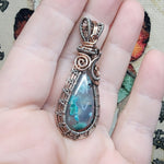 21ct Gem Silica with Native Copper Pendant in Rose Gold Fill and Sterling Silver