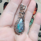 21ct Gem Silica with Native Copper Pendant in Rose Gold Fill and Sterling Silver