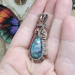 21ct Gem Silica with Native Copper Pendant in Rose Gold Fill and Sterling Silver