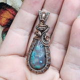 21ct Gem Silica with Native Copper Pendant in Rose Gold Fill and Sterling Silver